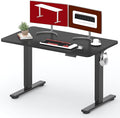 SANODESK Standing Desk Height Adjustable Electric Stand up Desk 48x24 Inches Sit Stand Home Office with Splice Board, Black Frame/Black Top