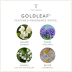 Thymes Aromatic Jar Candle - Goldleaf Scented Candle for a Floral Home Fragrance - Matte White Candles (7.5 oz)