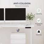 SANODESK Electric Corner L-Shaped 63 x 55 in Standing Desk, Memory Height Adjustment, White Top White Frame