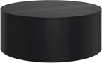 SIMPLIHOME Millbury Drum Coffee Table - 36 inch Wide Solid Mango Wood Round Living Room Table in Black, Contemporary Cocktail Table for Family Room or Lounge with Large Surface, Assembled