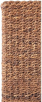 MAKLAINE 78.5" Banana Leaf Panel Headboard in Honey/Dark Brown