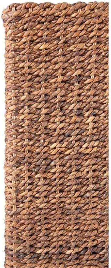 MAKLAINE 78.5" Banana Leaf Panel Headboard in Honey/Dark Brown