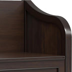 SIMPLIHOME Connaught Entryway Storage Bench - 30 inch Wide Solid Wood Small Storage Seat in Chestnut Brown, Traditional Bench for Entryway or Living Room with Lift-Up Lid and Decorative Trim