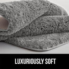 GORILLA GRIP Bathroom Rugs, 60x24, Ultra Soft Absorbent Mat, Thick Plush Bath Rug, Machine Washable, Microfiber Quick Dry, Mats for Shower, Bathtub and Floor, Home Decor Accessories, Gray