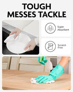 Fantasticlean Microfiber Cleaning Cloth Roll -90 Pack, Tear Away Microfiber Towels, 12" x 12", Reusable, Washable, Scratch Free, Ultra Absorbent Dishcloth for Car, Home Supplies, Pet, Kitchen (White)
