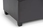 SIMPLIHOME Sienna 33 inch Wide Transitional Rectangle Storage Ottoman Bench in Tanners Brown Vegan Faux Leather, Assembled, For the Living Room, Entryway and Family Room