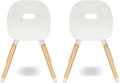 Lalo The Play Chair - Wooden & Non-Toxic Plastic Kids & Toddler Chair - Sturdy Bucket Seat, Easy to Clean, Up to 200 lb. Weight Capacity, Set of 2 - Coconut