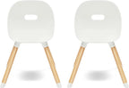 Lalo The Play Chair - Wooden & Non-Toxic Plastic Kids & Toddler Chair - Sturdy Bucket Seat, Easy to Clean, Up to 200 lb. Weight Capacity, Set of 2 - Coconut