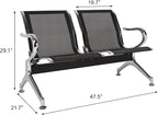 Kinsuite 5-Seat Office Guest Chairs & Reception Chairs - Waiting Room Chairs Airport Reception Seat Bench, Guest Chairs with Arms Lobby Bench Seating for Office Bank Airport Hospital, Black