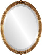 OVALCREST Oval Beveled Wall Mirror for Home Decor - Athena Style - Champagne Gold - 26" x 22" Outside Dimensions