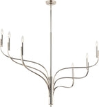 KICHLER Livadia 6-Light Chandelier, Soft Modern-Light in Polished Nickel, for Foyer, Great Room, or Vaulted Dining or Bedroom (33.25" x 47.25"), 52674PN