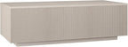 Henn&Hart 48" Fluted Rectangular Low-Profile Coffee Table for Living Room, Family Room, or Office, Alder White