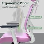 Ergonomic Office Chair - 350LB Mesh Office Chair with Adjustable Lumbar, High Back Computer Desk Chair with 3D Armrests, Comfy Chair with 2D Headrest & Tilt Function for Study, Work, Gaming