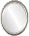 OVALCREST Oval Beveled Wall Mirror for Home Decor - Toronto Style - Silver Leaf with Brown Antique - 26" x 20"