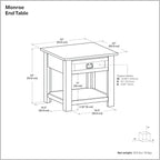 SIMPLIHOME Monroe SOLID ACACIA WOOD 22 inch Wide Square Rustic End Table in Rustic Natural Aged Brown for the Living Room and Bedroom