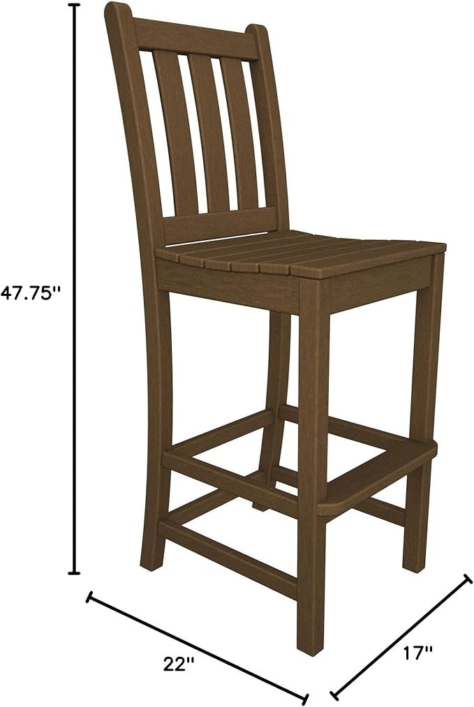 POLYWOOD® Traditional Garden Bar Chair, Green