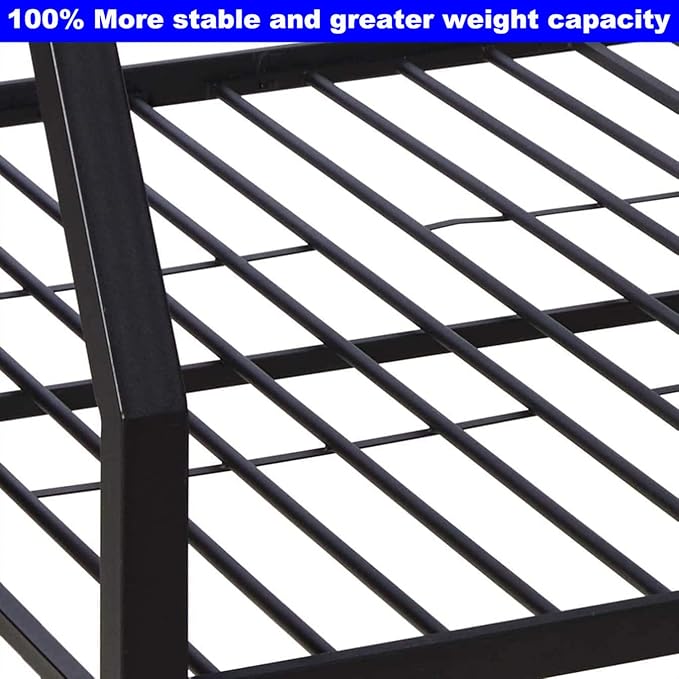 DOONREXS Upgraded Twin XL Over Queen Bunk Bed, Heavy Duty Strong Steel with Ladders and Guard Rail