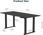 4 Legs Standing Desk, Large 79x31 Inches Electric Adjustable Height Desk with Splice Board, Stand Up Desks Home Office Computer Workstation, Black