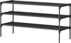 SONGMICS Shoe Rack, 3-Tier Shoe Storage Organizer, Space-Saving, 11.6 x 36.1 x 21 Inches, Entryway, Metal Frame, Non-Woven Fabric Shelves, Ink Black ULSH033BH01S