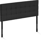 FURINNO Roanne Tufted Headboard, Queen, Black