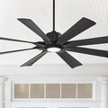 Possini Euro Design 60" Defender Modern Large Indoor Outdoor Ceiling Fan with LED Light Remote Control Matte Black Damp Rated for Patio Exterior House Home Porch Gazebo Garage Barn