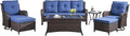 HUMMUH Outdoor Patio Furniture 7 Pieces Furniture Set Wicker Outdoor Sectional Couch with Patio Swivel Glider Chairs,Coffee Side Table,Ottomans for Patio