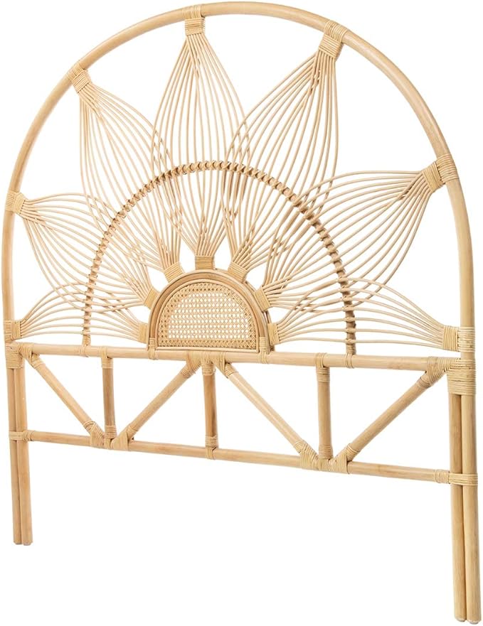 Kouboo Sunflower Rattan California King Headboard Bedroom Bedroom Furniture Headboard California King Size Tropical Decor Bohemian Decor Natural