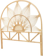 Kouboo Sunflower Rattan California King Headboard Bedroom Bedroom Furniture Headboard California King Size Tropical Decor Bohemian Decor Natural