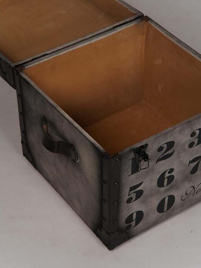 Square Shaped Wood & Leather Handmade Eco-Friendly Black Seating Box Pouf - Square Shape Box Pouf, 20"x20"x21", Plain Solid Box Pouf, Wood & Leather Box Pouf, Leather Seating Box AH02