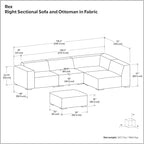 SIMPLIHOME Rex Right Corner Sectional Modular Sofa and Ottoman Set in 100% Recycled Polyester Tightly Woven Performance Fabric, Pale Grey, 116-inch-wide L-Shaped Sofa and 34-inch-Wide Ottoman
