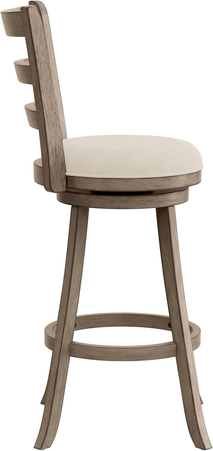 Hillsdale Laymon Modern Wood Bar Height Swivel Stool, Gray Brown