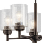 Kichler Winslow 19.75" Chandelier in Olde Bronze®, 5-Light Chandelier for Dining Room, Living Room, or Bedroom, Clear Seeded Glass, (19.75" W x 16" H), 44030OZ