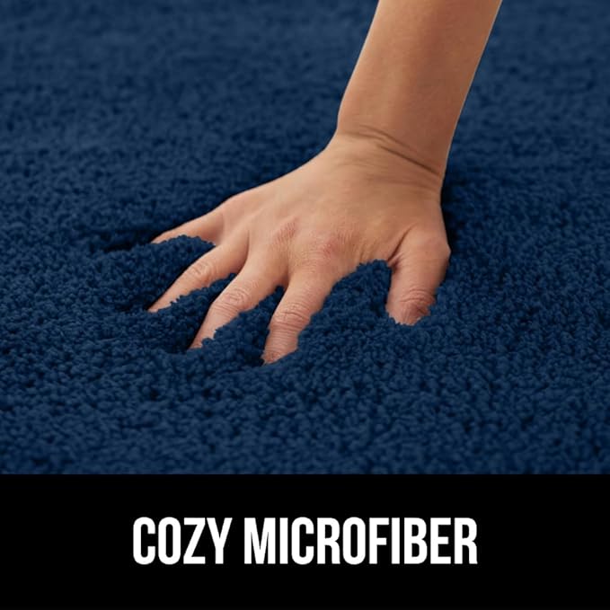 GORILLA GRIP Bathroom Rugs, 36x24, Ultra Soft Absorbent Mat, Thick Plush Bath Rug, Machine Washable, Microfiber Quick Dry, Mats for Shower, Bathtub and Floor, Home Decor Accessories, Navy Blue