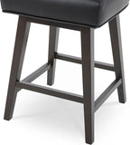 CHITA 26 Inch Counter Height Swivel Bar Stool, FSC Certified Modern Upholstered Faux Leather Swivel Barstool Chair with Back, Black