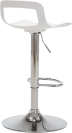 NOBPEINT NOB Contemporary Chrome Air Lift Adjustable Swivel Bar Stool (6 Pieces, White)