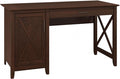 Bush Furniture Key West Computer Desk with Storage | Farmhouse PC Table for Home Office in Bing Cherry | 54W x 24D