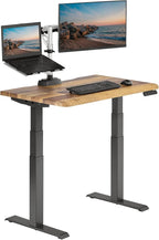 Vari ComfortEdge 40x26 Inch Adjustable Standing Desk – Small Electric Sit Stand VariDesk for Apartment, Bedroom, or Home Office + Beveled Edge, Tool-Free Assembly (Reclaimed Wood)