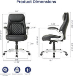 Nouhaus Ergonomic Office Chair Premium Microfiber Leather Adjustable Lumbar Support & Armrests, High Back Comfy Desk Gaming Chairs Executive Computer Swivel Chair Tilt Function(Posture,Black)