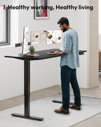 SANODESK Standing Desk Height Adjustable Electric Stand up Desk 71x32 Inches Sit Stand Home Office Desk with Splice Board, Black Frame/Black Top