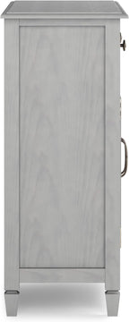 SIMPLIHOME Connaught 40-inch Wide Solid Wood Storage Cabinet in Fog Grey for Entryway, Living Room, Organizer for Hats, Gloves, Shoes, Keys, Slim Design, Traditional Style