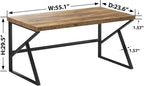 HSH Rustic Brown Desk, Industrial Home Office Computer Desk, Farmhouse Metal and Wood Computer Table, Simple Bedroom Laptop PC Desk for Student Writing Study Gaming Executive Workstation, 55 in