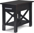 SIMPLIHOME Kitchener SOLID WOOD 14 inch Wide Rectangle Contemporary Narrow Side Table in Hickory Brown for the Living Room and Bedroom