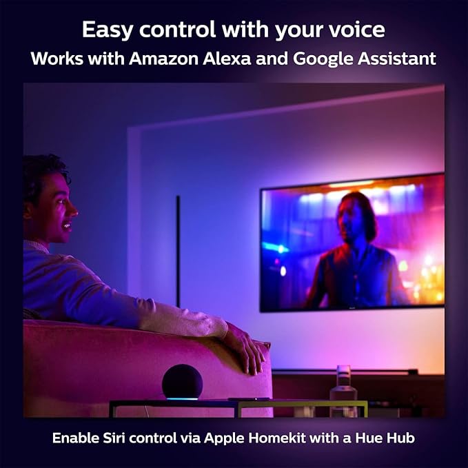 Philips Hue Signe Smart Floor Lamp, Black - White and Color Ambiance LED Color-Changing Light - 2 Pack - Control with Hue App - Compatible with Alexa, Google Assistant, and Apple Homekit