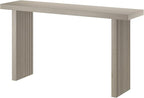 Henn&Hart 55'' Wooden Rectangular Fluted Console Table Entryway Table, Sofa Table for Entryway, Living Room, Couch, Hallway, or Office, Alder White