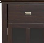 SIMPLIHOME Artisan Buffet - 54 inch Wide Solid Wood 3-Door Sideboard Buffet in Dark Chestnut Brown, Transitional Storage Cabinet for Dining Room or Kitchen with Adjustable Shelves and Bronze Hardware