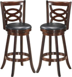 ERGOMASTER Swivel Bar-Stools Set of 2 Brown Counter Height Barstool 29 Inch Seat Bar Chair