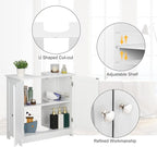 Bonnlo Pedestal Sink Storage Cabinet with 2 Doors Traditional Under Sink Cabinet Bathroom Space Saver Organizer with Adjustable Shelf White 23 5/8" W x 11 7/16" D x 23 5/8" H