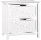 Bush Furniture Key West 2 Drawer Lateral File Cabinet in Pure White Oak, Document Storage for Home Office, Accent Chest with Drawers