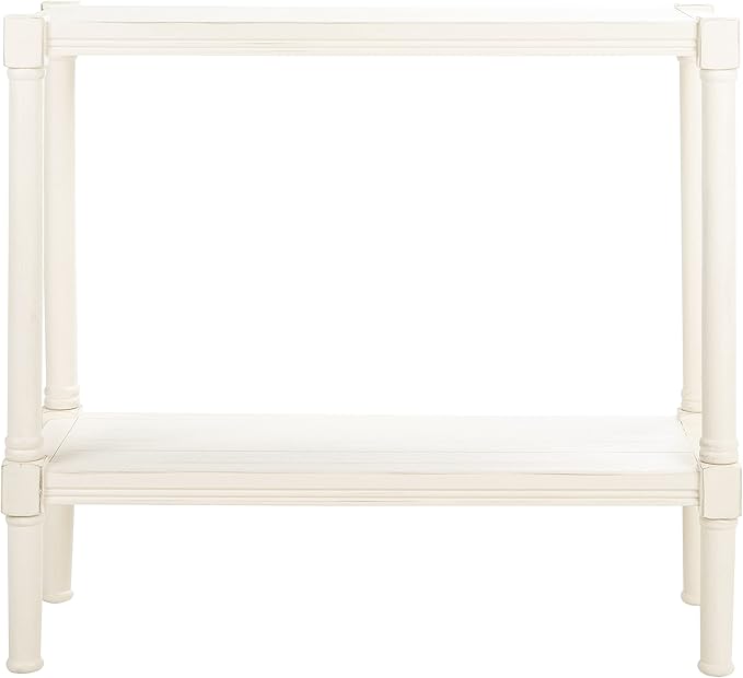 SAFAVIEH Home Collection Rafiki Distressed White Lower Shelf Console Table CNS5714A
