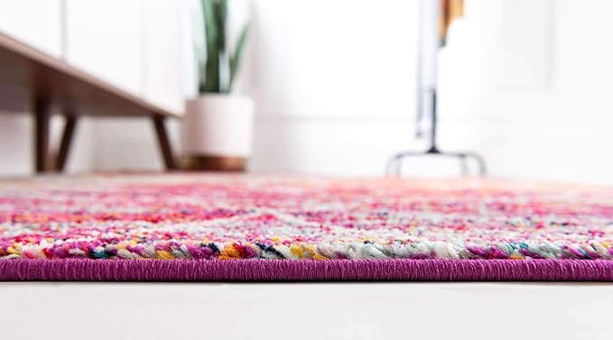 Unique Loom Trellis Frieze Collection Area Rug - Geometric (5' Octagon, Multi/ Ivory)